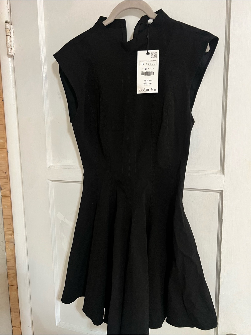 Zara Black Mini Fit-and-Flare Dress